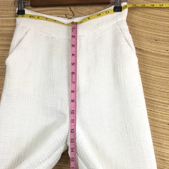Showpo Walters Wide Leg High Waist Tailored Pants In White-IvoryTweed Size 2 - Picture 13 of 14